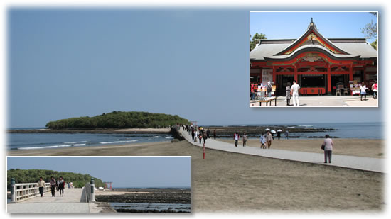 青島神社と弥生橋