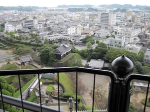 天守閣から掛川市街地のの眺望