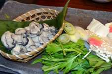 牡蠣京風仕立ての鍋野菜。