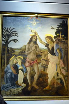 アンドレア・デル・ヴェロッキオと弟子レオナルド・ダ・ヴィンチの共作「 キリストの洗礼」