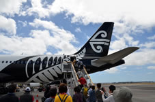 ニュージーランド航空国内線（オークランド空港⇒クライストチャーチ空港）
約1時間20分のフライト。